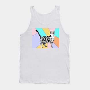 Tabby Cat Striped Cute Cats - Pastel Rainbow Tank Top